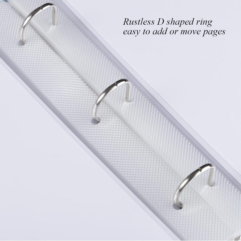 1DOT2 10x10 Inch 3 Ring DIY Scrapbook Photo Album Journal with 30 Plastic Sleeves 60 Pages and Fabric Cover for Baby Travel Wedding Couple Anniversary kids Adventure (Beige Cover/White Pages) - Image 5